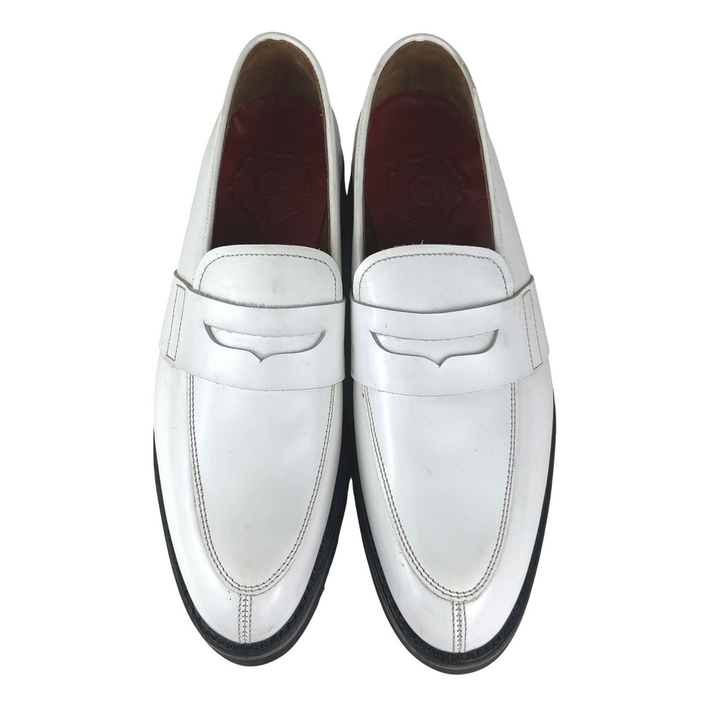 GRENSON White Patent Leather Penny Loafers Chunky Sole Shoes Women narrow - Picture 4 of 9